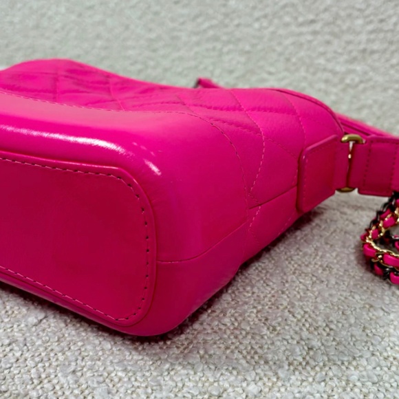 Authentic Chanel Fuchsia Goatskin Small Gabreille Bag - Picture 11 of 15